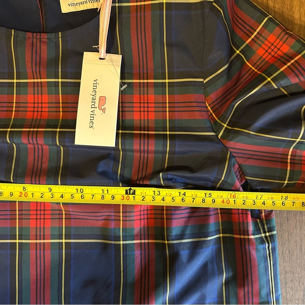 NWT Vineyard Vines Women's Plaid Taffeta Blouse Size 0 Top Bell Sleeves Jolly - Picture 10 of 12